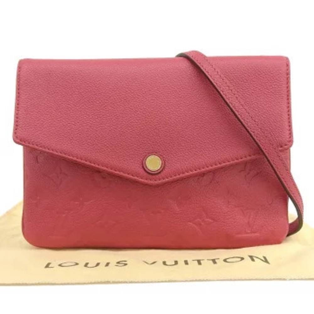 Louis Vuitton Monogram Empreinte Twice Leather Dahlia Shoulder Bag Red Pink